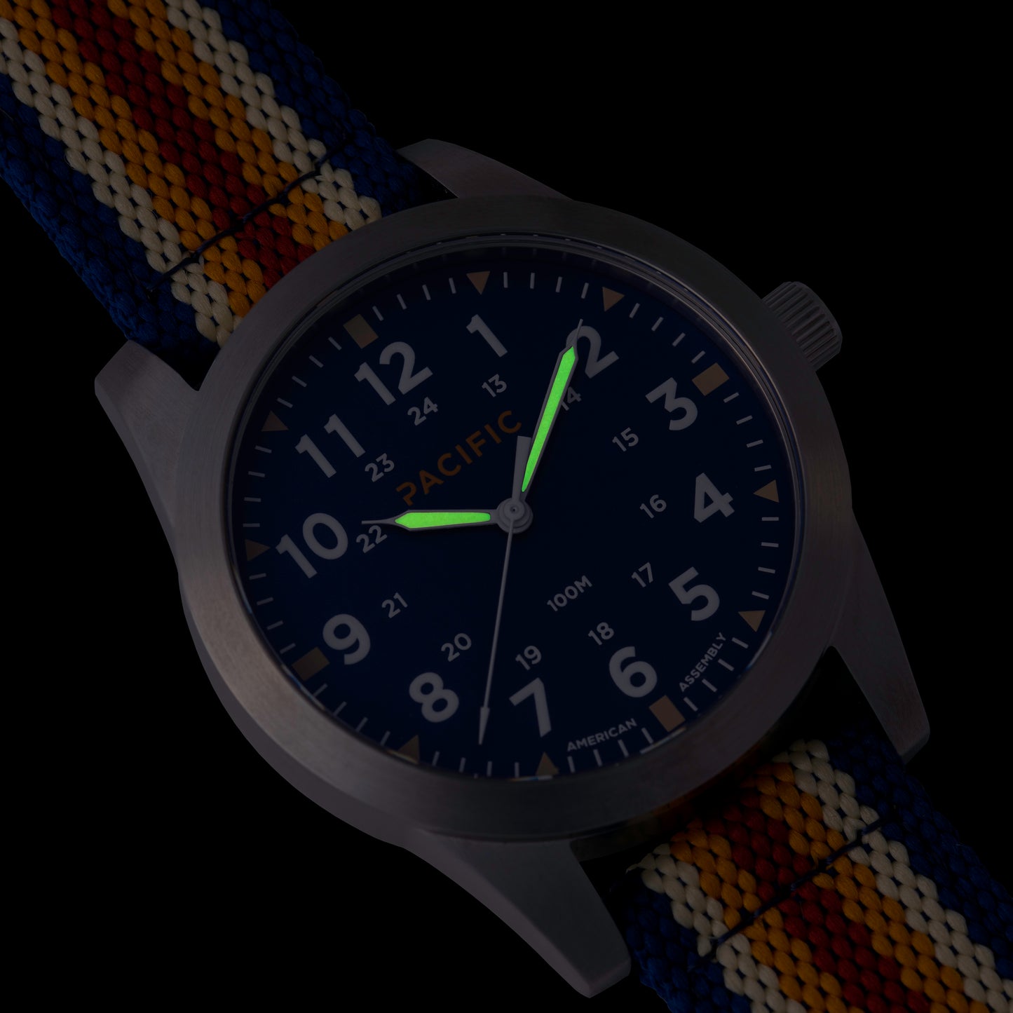 Cascadia Field Watch - Slate Blue Dial with PWC Stripe Strap