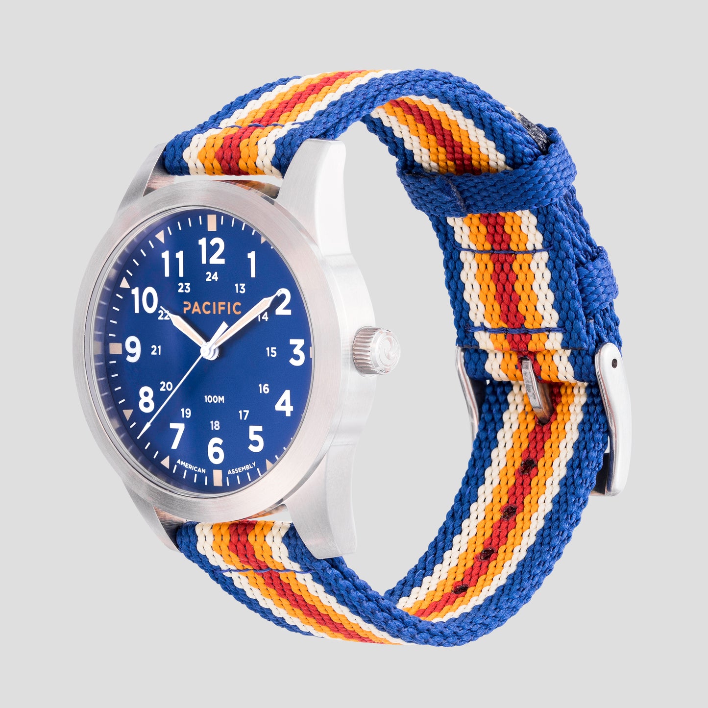 Cascadia Field Watch - Slate Blue Dial with PWC Stripe Strap