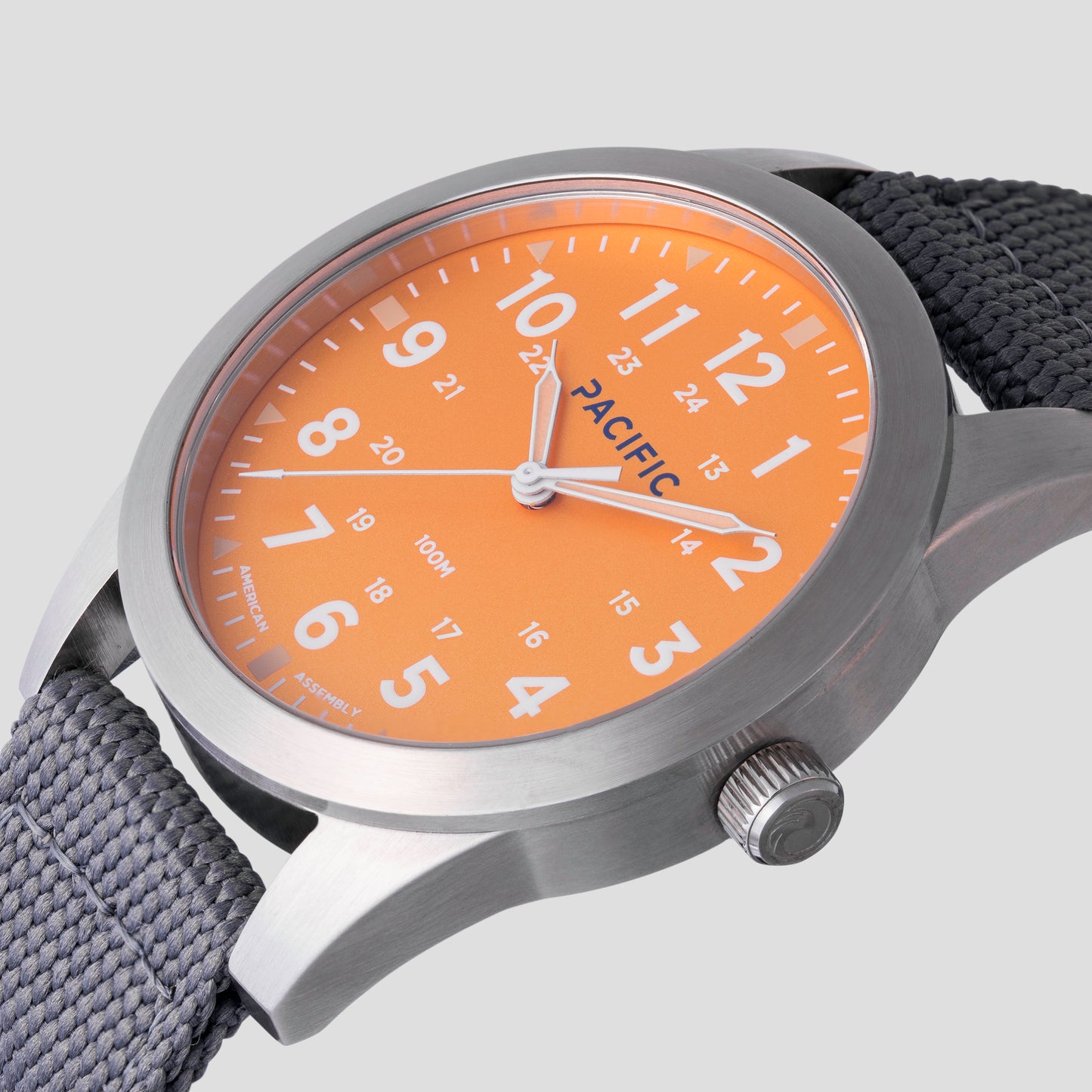 Cascadia Field Watch - Orange Crush Dial with Gray Strap