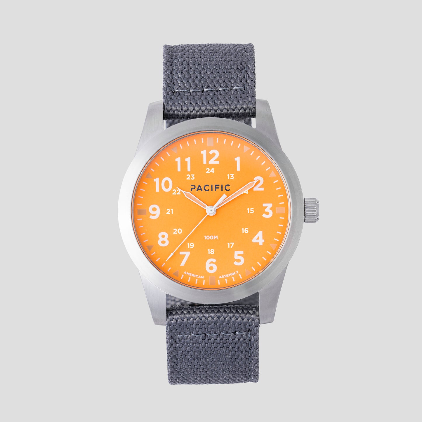 Cascadia Field Watch - Orange Crush Dial with Gray Strap