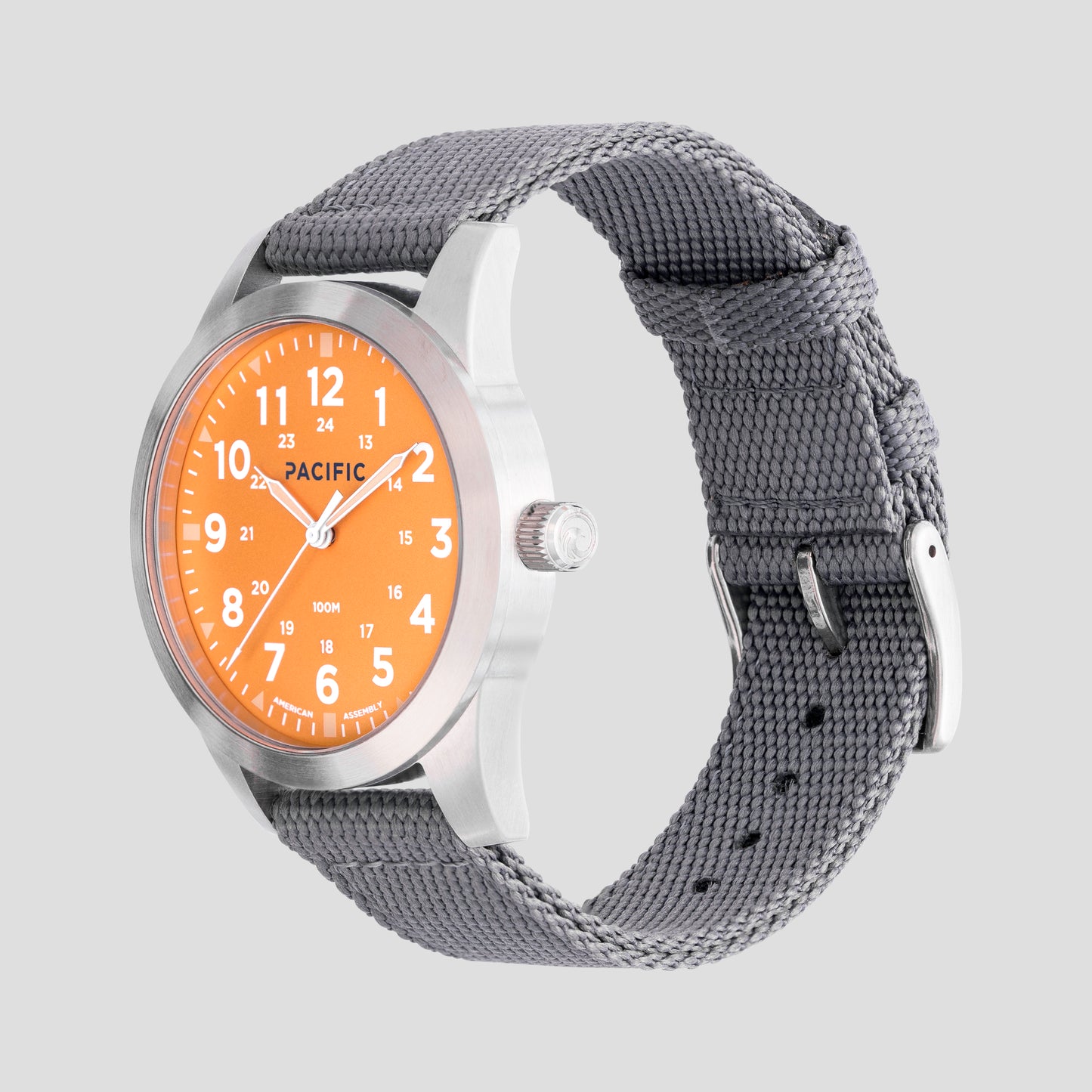 Cascadia Field Watch - Orange Crush Dial with Gray Strap